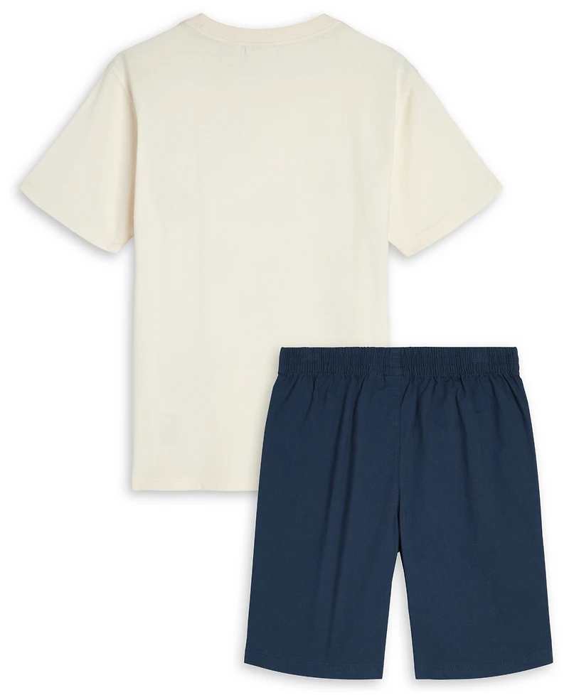 Scotch & Soda Boys' Toddler 2T-4T Graphic Short-Sleeve T-Shirt and Shorts, 2-Piece Set