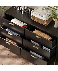 Famapy Wood Dresser Chest of Drawer With 6 Drawers