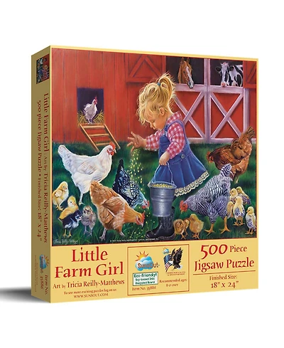 SunsOut Little Farm Girl 500 piece Jigsaw Puzzle for Adults