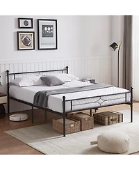 Sailvan Metal Platform Bed Frame with Headboard and Underbed Storage