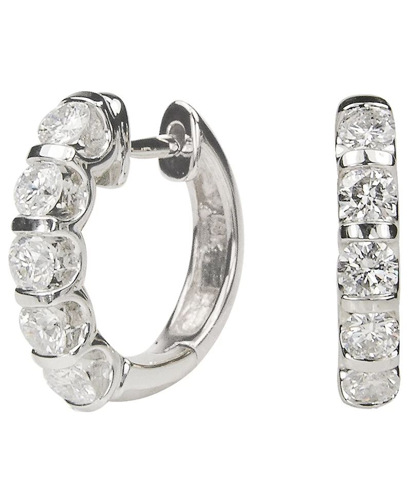 Diamond Hoop Earrings in 14k White Gold (1-1/2 ct. t.w.)