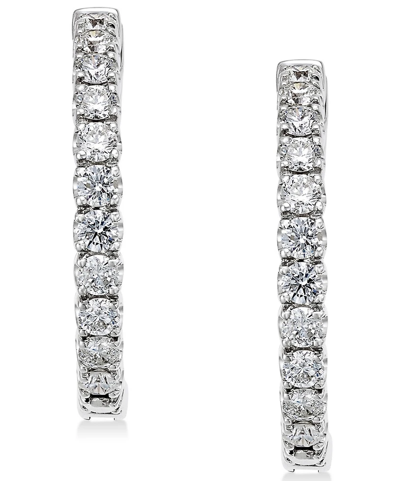 Diamond In-and-Out Hoop Earrings (2 ct. t.w.) in 14k White Gold