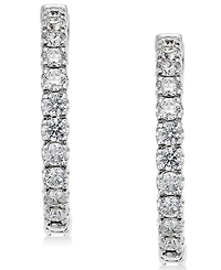 Diamond In-and-Out Hoop Earrings (2 ct. t.w.) in 14k White Gold