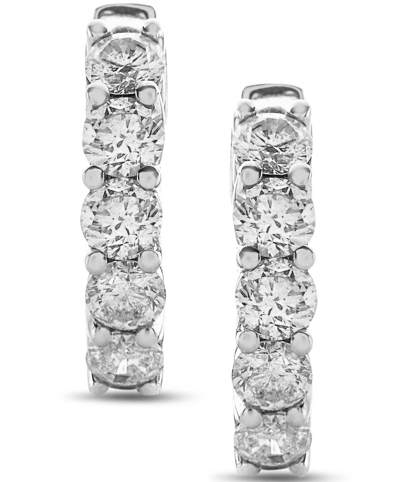 Diamond Hoop Earrings in 14k White Gold (1-1/2 ct. t.w.)