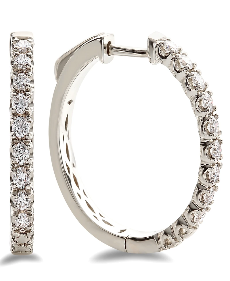 Diamond Hoop Earrings (5/8 ct. t.w.) in 14k White Gold