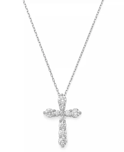 Diamond Cross 16"-18" Pendant Necklace (1/2 ct. t.w.) in 14k White Gold or 14K Gold