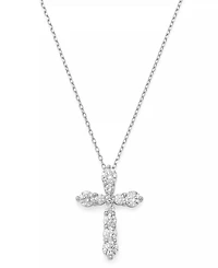 Diamond Cross 16"-18" Pendant Necklace (1/2 ct. t.w.) in 14k White Gold or 14K Gold
