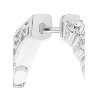 Diamond Small In & Out Hoop Earrings (5 ct. t.w.) in 14k White Gold, 1"