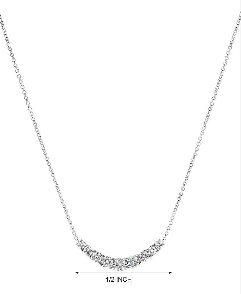 Diamond Curve Statement Necklace (1 ct. t.w.) in 14k White Gold