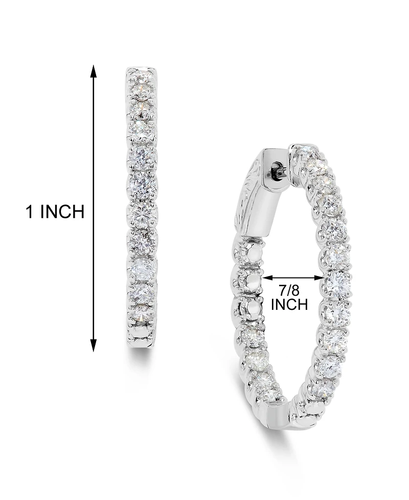 Diamond Inside Out Hoop Earrings (1-1/2 ct. t.w.) in 14k White Gold