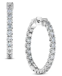 Diamond Inside-Out Hoop Earrings (3 ct. t.w.) in 14k White Gold