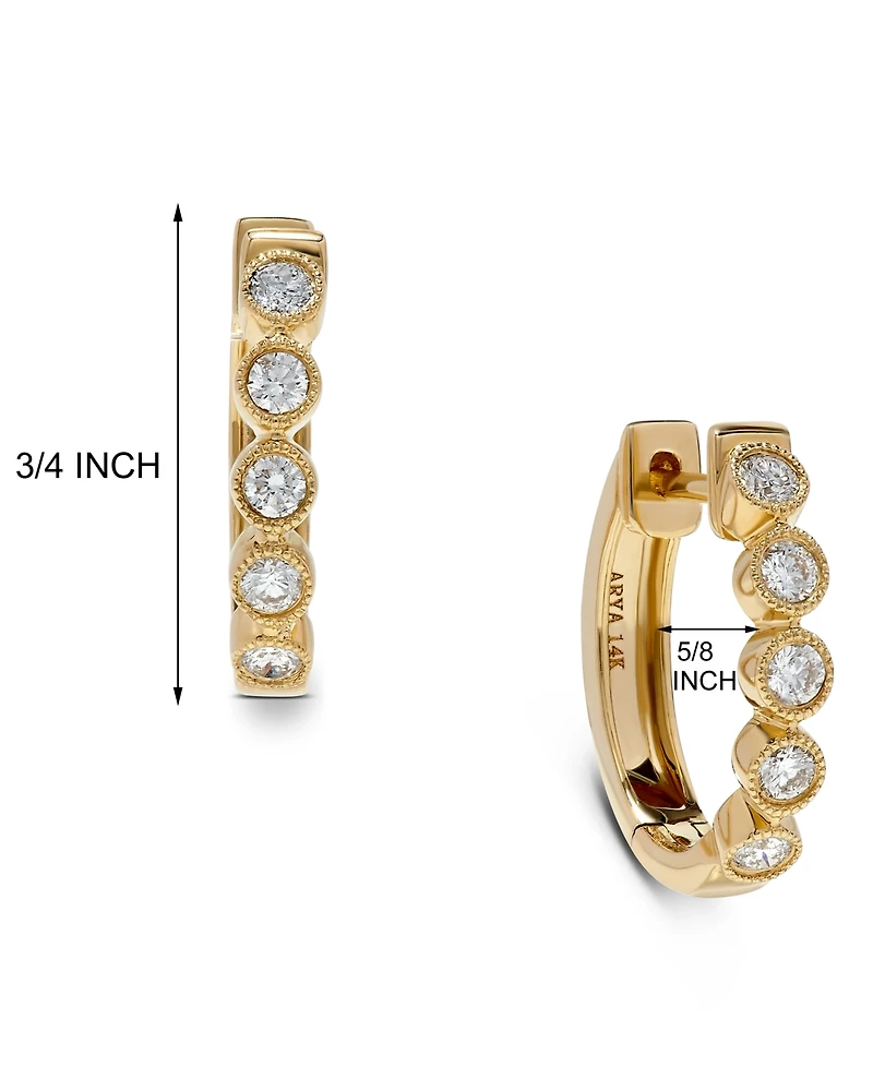 Diamond Bezel Hoop Earrings (3/8 ct. t.w) in 14K Gold