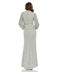 Mac Duggal Women's Sequin-Embellished V-Neck Evening Gown