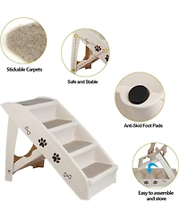 Zeny Folding Dog Stairs, Portable Indoor/Outdoor Pet Steps for Bed, Couch, Car, Pet Stairs for Small Pet Dog/Cat