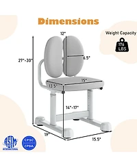 Gouun Padded Children Study Chair with Double Back Support and Adjustable Height