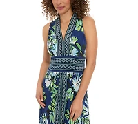 London Times Women's V-Neck Maxi Dress