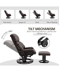Boyel Living Massage Recliner Chair with Footstool 360degree(s) Swivel Manual Reclining Comfortable and Adjustable