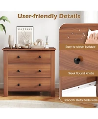 Gouun 3-Drawer Chest Dresser with Raised Base for Bedroom