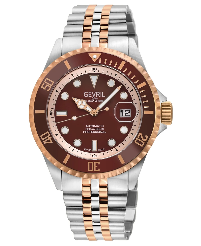 Gevril Men's Wall Street Swiss Automatic Two-Tone Ss/Iprg Bracelet Watch