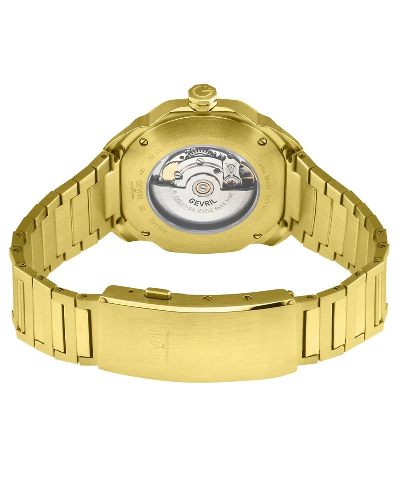 Gevril Men's Roosevelt Swiss Automatic Ip Bracelet Watch