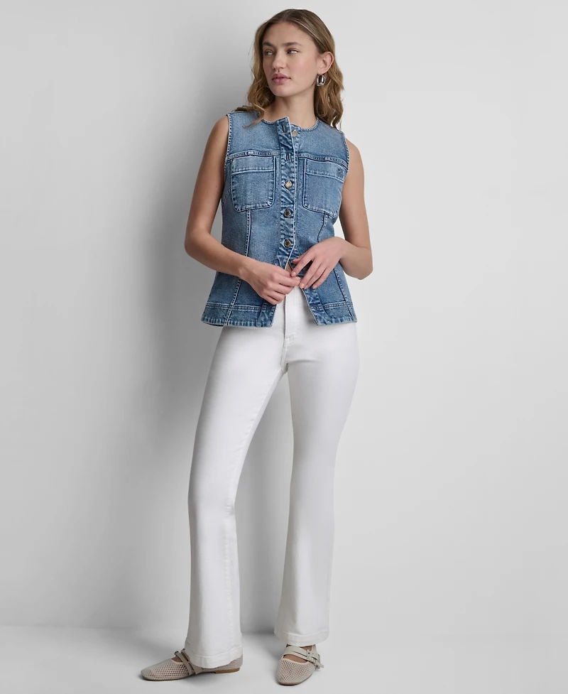 Dkny Jeans Women's Sleeveless Button-Front Vest
