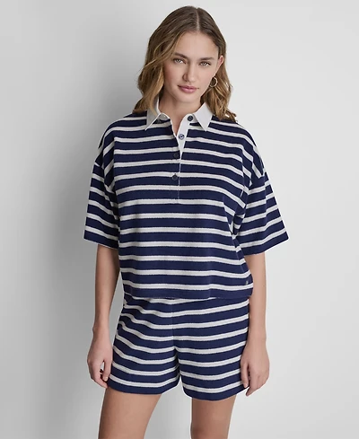 Dkny Jeans Women's Striped Polo T-Shirt