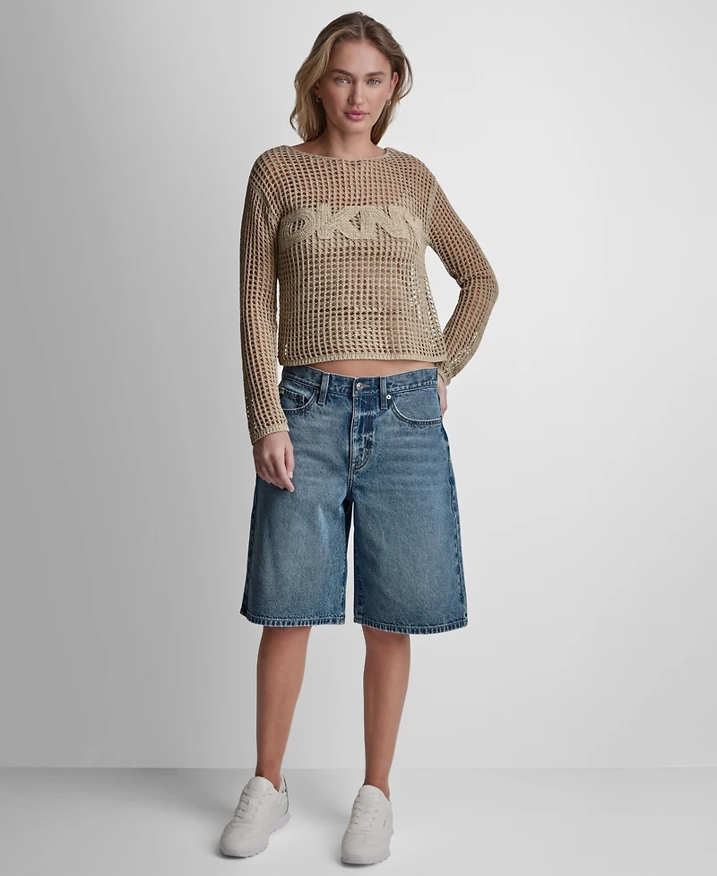 Dkny Jeans Women's Long-Sleeve Boat Neck Sweater
