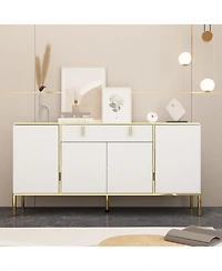 Famapy Dresser with 4 Doors and Deep Drawer, Side Cabinet for Bedroom, Living Room