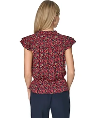 Tommy Hilfiger Women's Peplum Flutter-Sleeve Pull-On Blouse