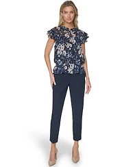 Tommy Hilfiger Women's Peplum Flutter-Sleeve Pull-On Blouse