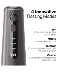 AquaSonic Elite Rechargeable Water Flosser - 300ml Tank, 4 Tips, Travel Bag