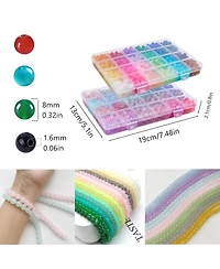 Gnuadz Glass Beads for Bracelets Diy Crafts 2 Pack 1300pcs 48 Colors Round Crystal Beginners Kit