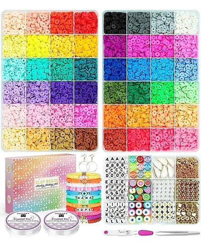 Gnuadz 12000 Clay Beads Bracelet Making Kit Friendship Crafts Gift Teens Adults 48 Colors