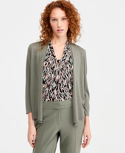 Kasper Women's Open-Front A-Line Cardigan