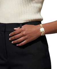 Coach Women's Iris Gold Tone Stainless Steel Charm Bracelet Watch, 22.5mm