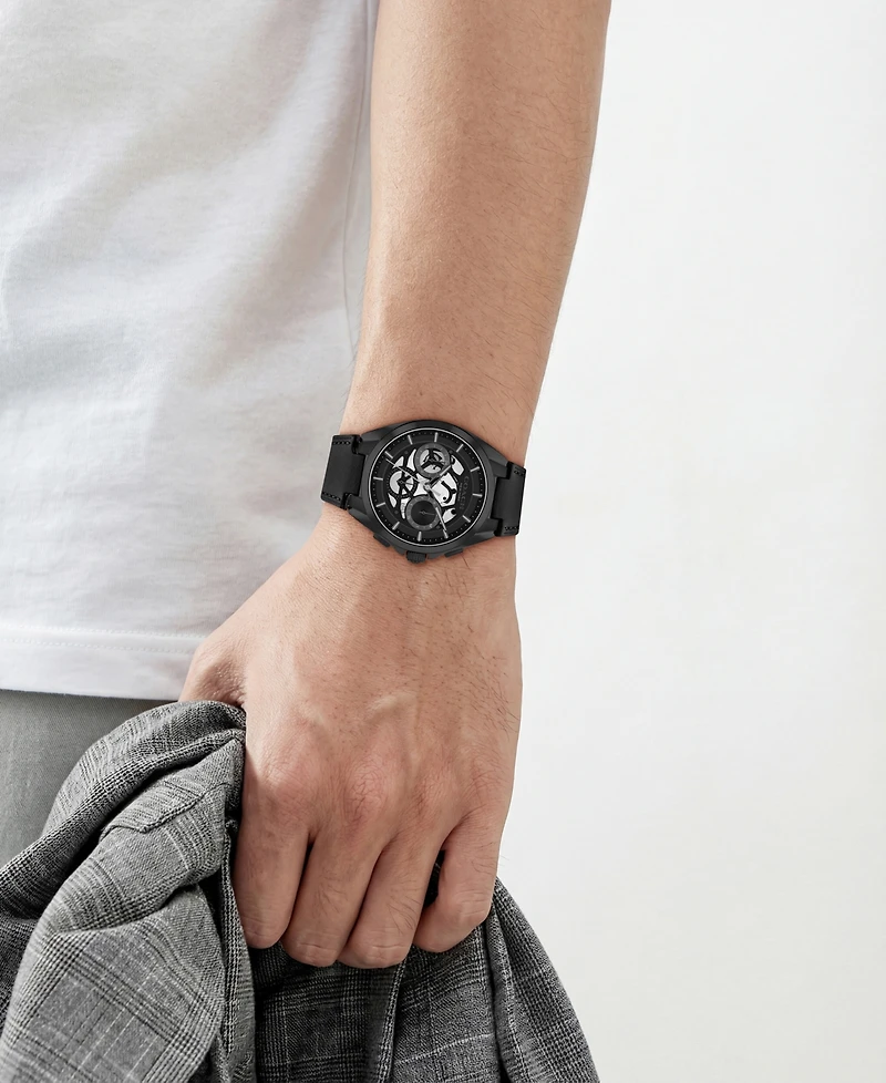 Coach Men's Jackson Black Leather Strap Watch, 41.5mm