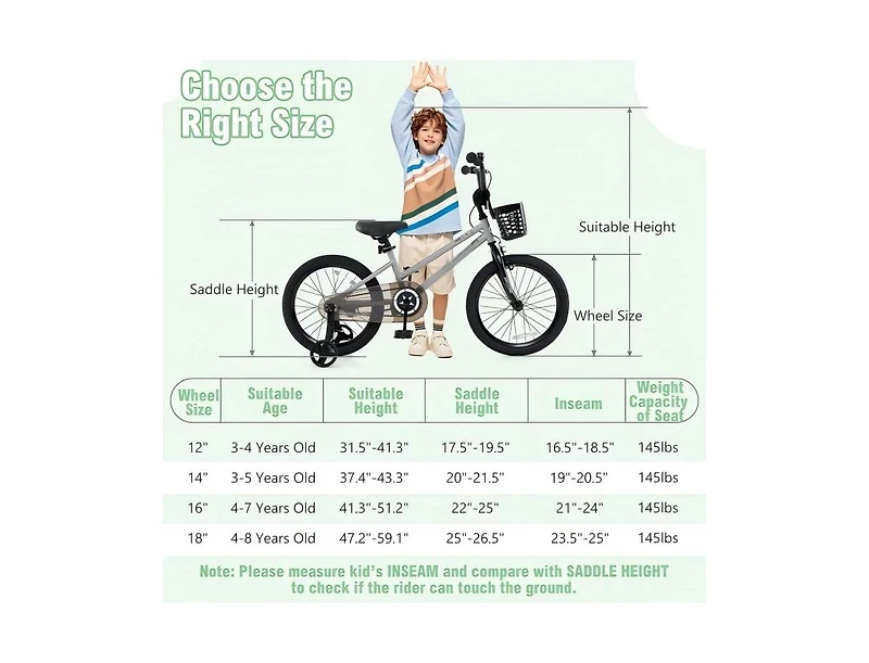 Hongge 18 Inch Kids Bike Adjustable with Transparent Chain Cover