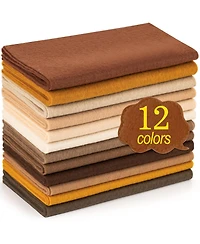 Gnuadz 12 Rolls Soft Felt Fabric Sheets Diy Craft Sewing Nonwoven Patchwork Material