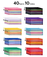 Gnuadz 40pcs Zipper Mesh Pouch Storage Pencil Case Multipurpose School Office Cosmetic Travel Accessory