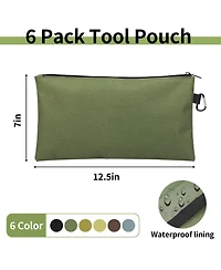Gnuadz 6 Pack Tool Bag Zipper Pouch Utility Multipurpose Storage Organizer Carabiner Metal