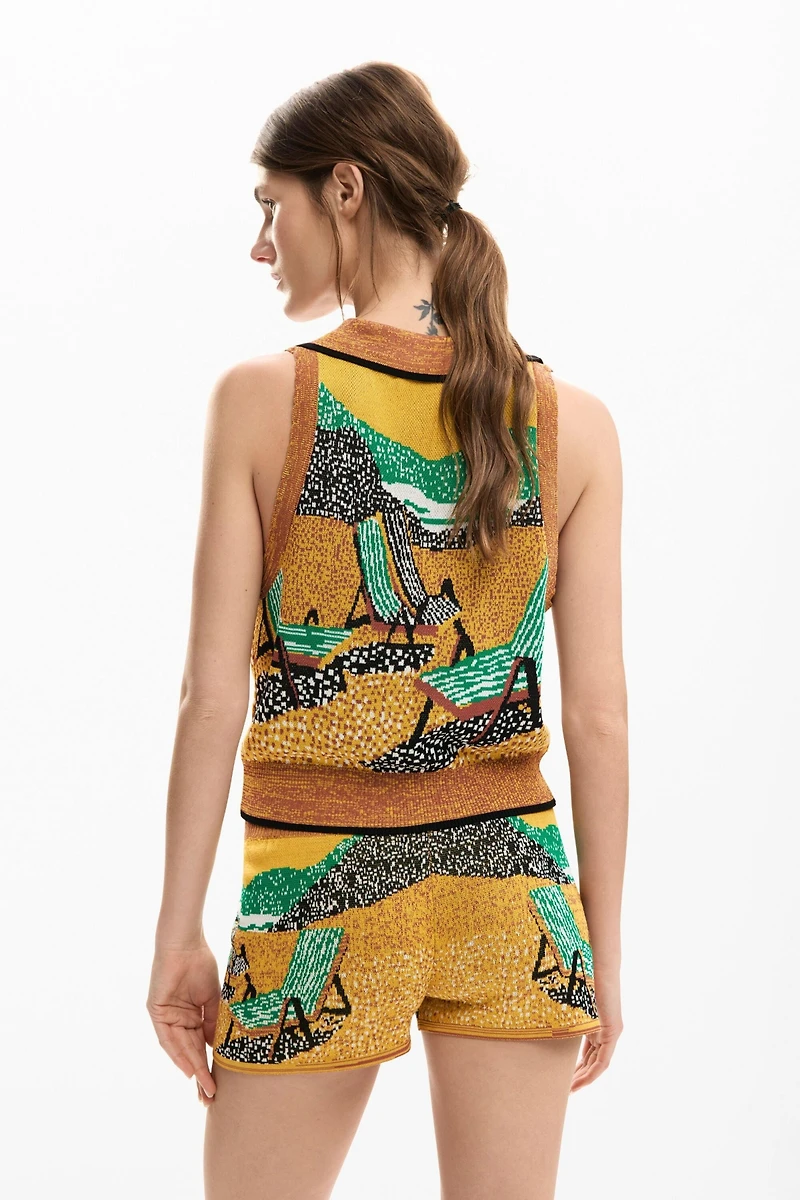 Desigual Women's Sleeveless jacquard T-shirt