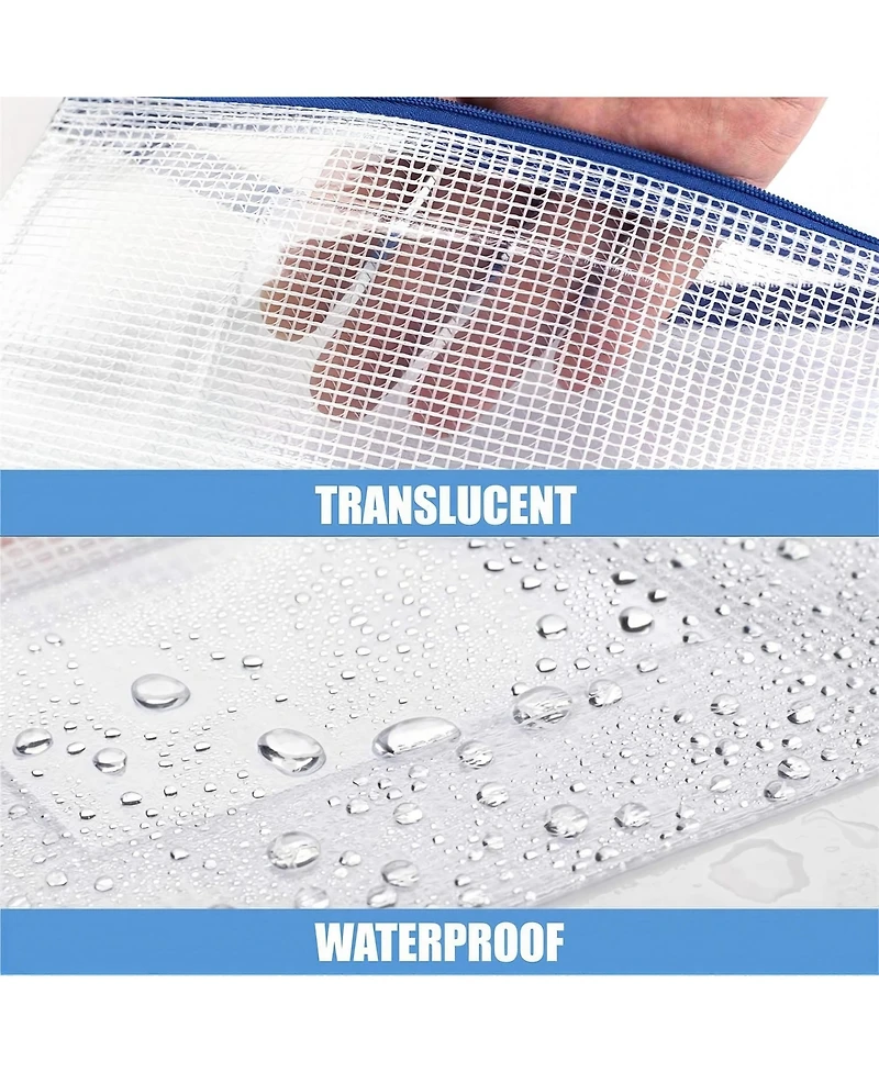 Gnuadz 24pcs Mesh Zipper Pouch Bags Label Pocket Small Pencil Case Clear Plastic School Supplies Storage Money Envelopes