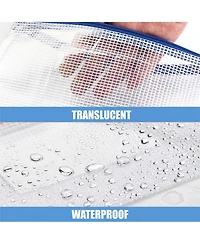 Gnuadz 24pcs Mesh Zipper Pouch Bags Label Pocket Small Pencil Case Clear Plastic School Supplies Storage Money Envelopes