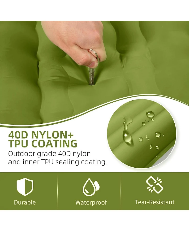 Gnuadz Camping Sleeping Pad Thick Mat Pillow Foot Pump Inflatable Outdoor Recreation Gear