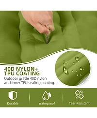 Gnuadz Camping Sleeping Pad Thick Mat Pillow Foot Pump Inflatable Outdoor Recreation Gear