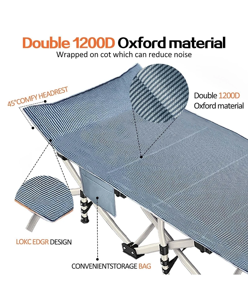 Gnuadz Camping Cot Folding Heavy Duty Guest Bed Outdoor Nap Camping Outdoor Recreation Gear