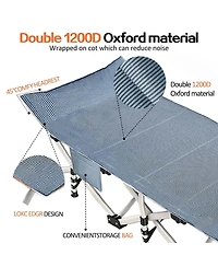 Gnuadz Camping Cot Folding Heavy Duty Guest Bed Outdoor Nap Camping Outdoor Recreation Gear