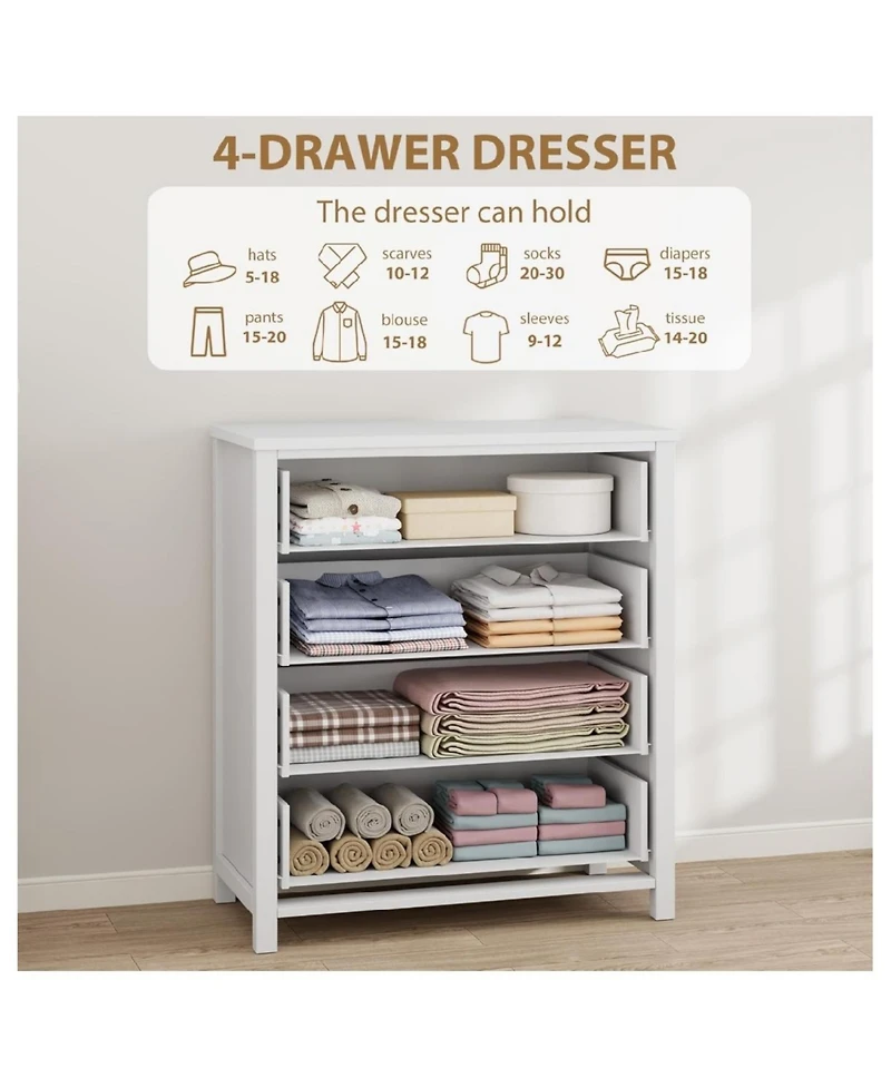 Gaomon Bedroom Dresser with 4 Drawers Clothes Storage Cabinet