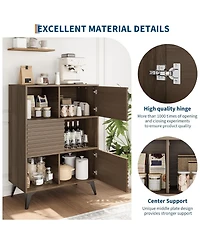 Gaomon Render 3 Tier Walnut Display Cabinet Storage Stand