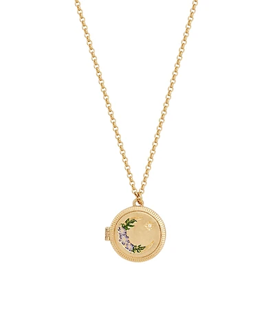 Fable England Nightshade Moon Gold Locket Chain Necklace